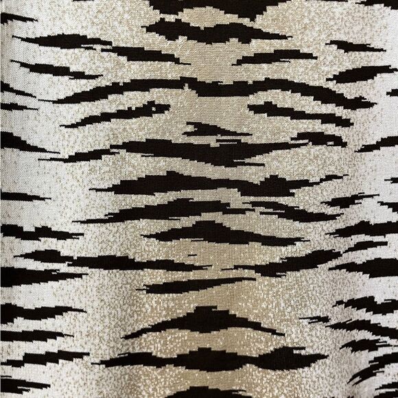 MING WANG Sleeveless Zebra Print Sweater Top Brown Cream Black Women’s Size S - Picture 3 of 6